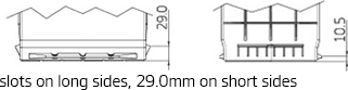 Hankook Battery – Technical Information, Hold-Down, Batteries and how to use them B5, Slots on long sides, 29.0mm on short sides