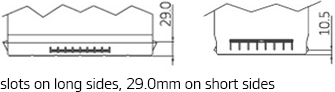 Hankook Battery – Technical Information, Hold-Down, Batteries and how to use them B9, Slots on long sides, 29.0mm on short sides