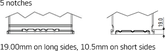 Hankook Battery – Technical Information, Hold-Down, Batteries and how to use them B14, 19.00mm on long sides, 10.5mm on short sides