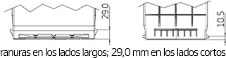 Hankook Battery – Información técnica, Sistema de fijación, Batteries and how to use them B5, ranuras en los lados largos; 29,0 mm en los lados cortos