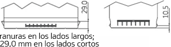 Hankook Battery – Información técnica, Sistema de fijación, Batteries and how to use them B9, ranuras en los lados largos; 29,0 mm en los lados cortos