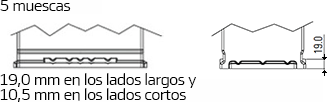 Hankook Battery – Información técnica, Sistema de fijación, Batteries and how to use them B14, 19,0 mm en los lados largos y 10,5 mm en los lados cortos
