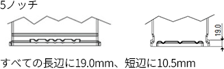 Hankook Battery – 技術情報, 固定部, Batteries and how to use them B14, すべての長辺に19.0mm、短辺に10.5mm